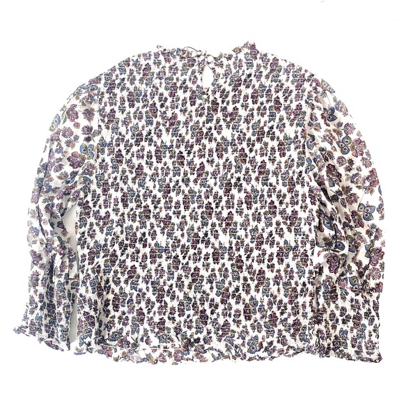 Veronica Beard Kali Floral Print Smocked Top Blouse 12 - Picture 7 of 8